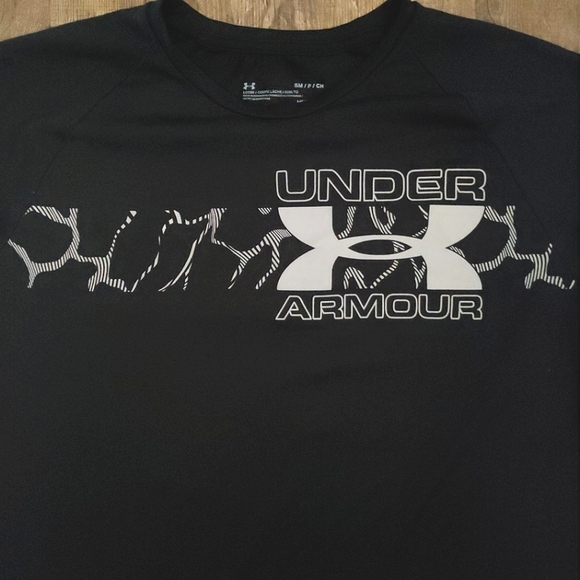 Under Armour 2.0 Tech Graphic Men's T-shirt Size Small Black Athletic Loose Fit - Picture 2 of 15